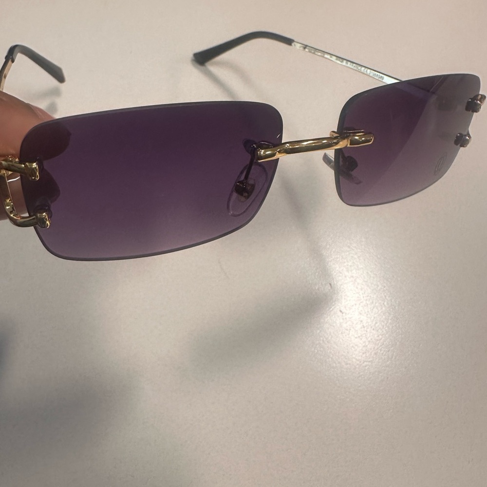 Carti style Purple and Gold Sunglasses
